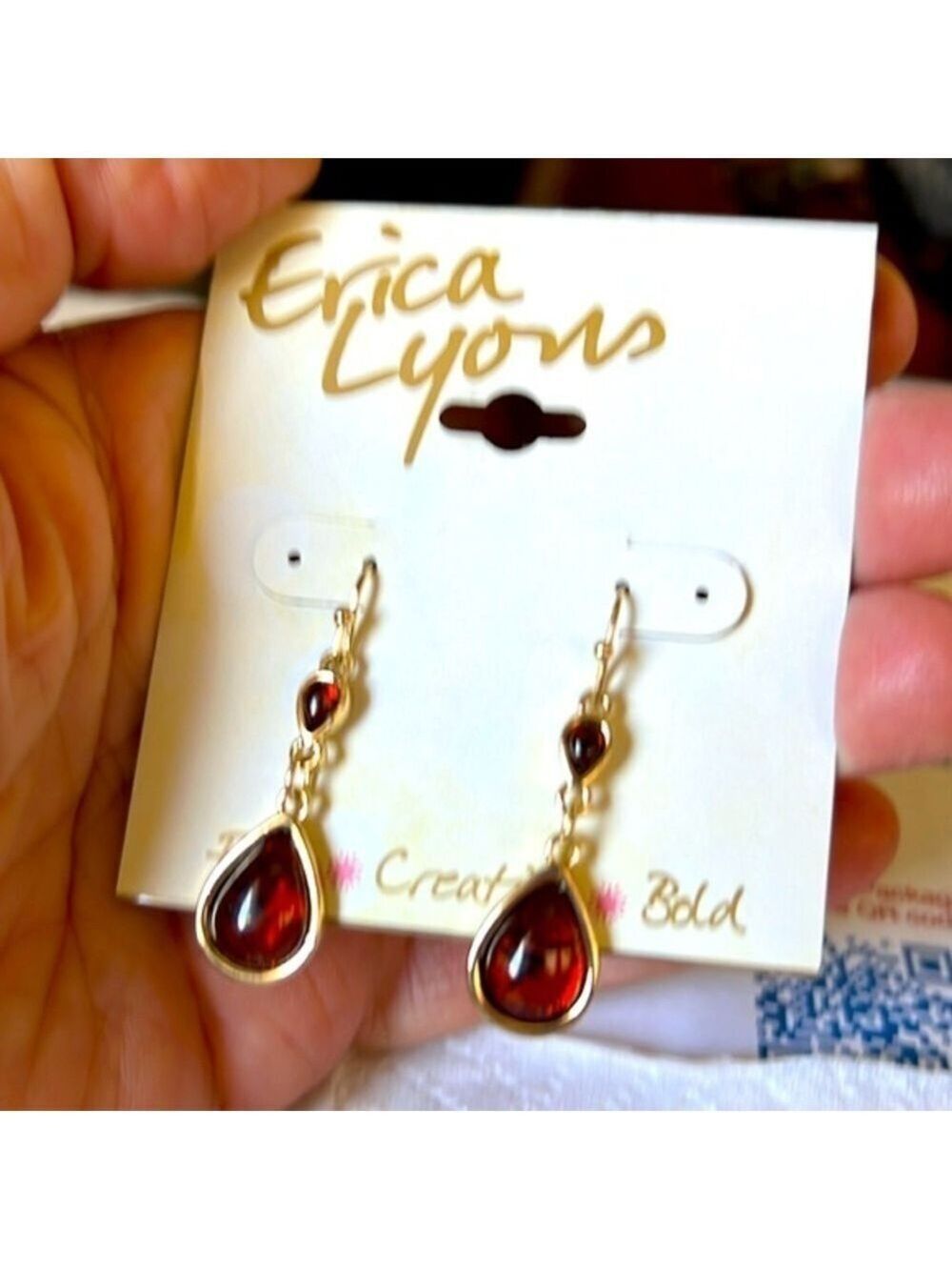 Erica Lyons Earrings, Gold Tone, Brown, Fashion Jewelry